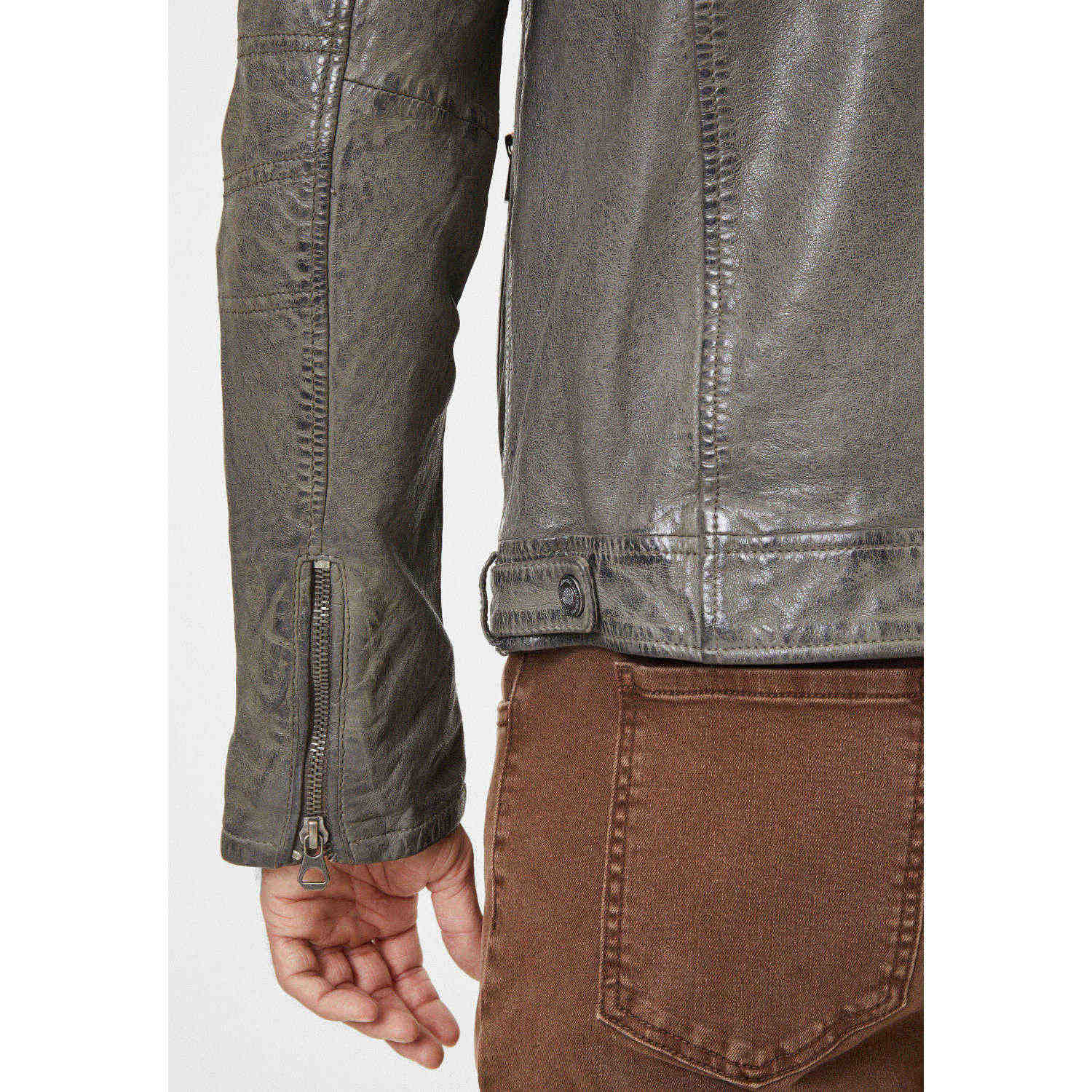 Geaca de Piele Barbati Gipsy Gri GMCybo – IMBRACAMINTE