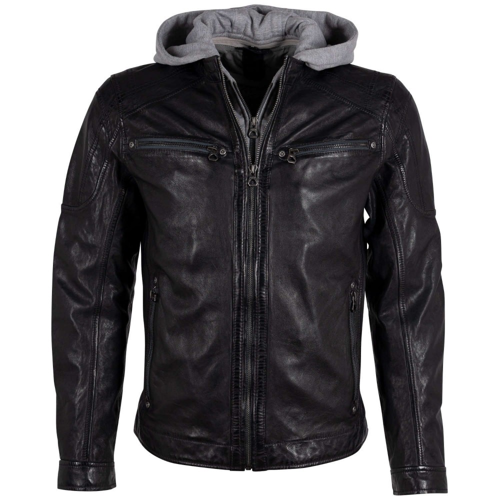 Geaca de Piele Barbati Gipsy Negru/Bleumarin GMDanzel Geaca de Piele Barbati Gipsy Negru/Bleumarin GMDanzel - readytowear.ro