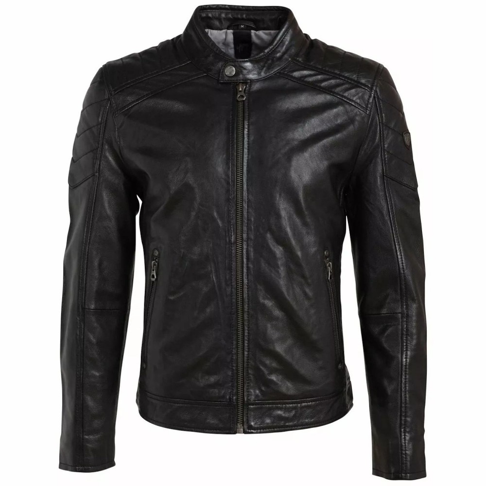 Geaca de Piele Barbati Gipsy Neagra GMDeen LACUV - readytowear.ro