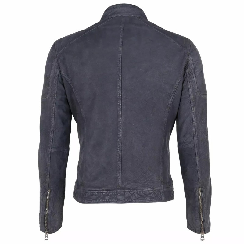 Geaca de Piele Barbati Gipsy Bleumarin GMDelgany LNUV – IMBRACAMINTE