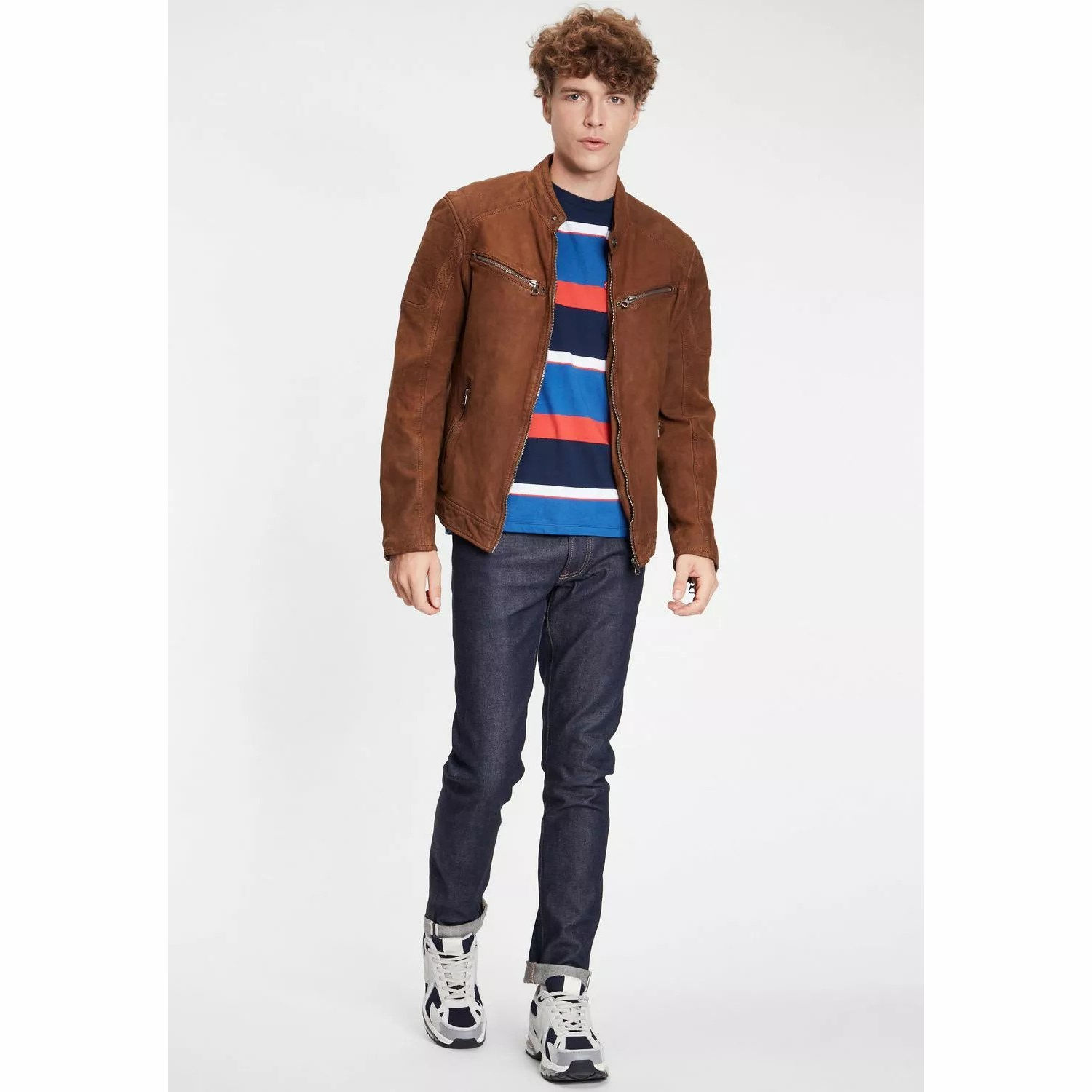 Geaca de Piele Barbati Gipsy Coniac GMDelgany LNUV – IMBRACAMINTE