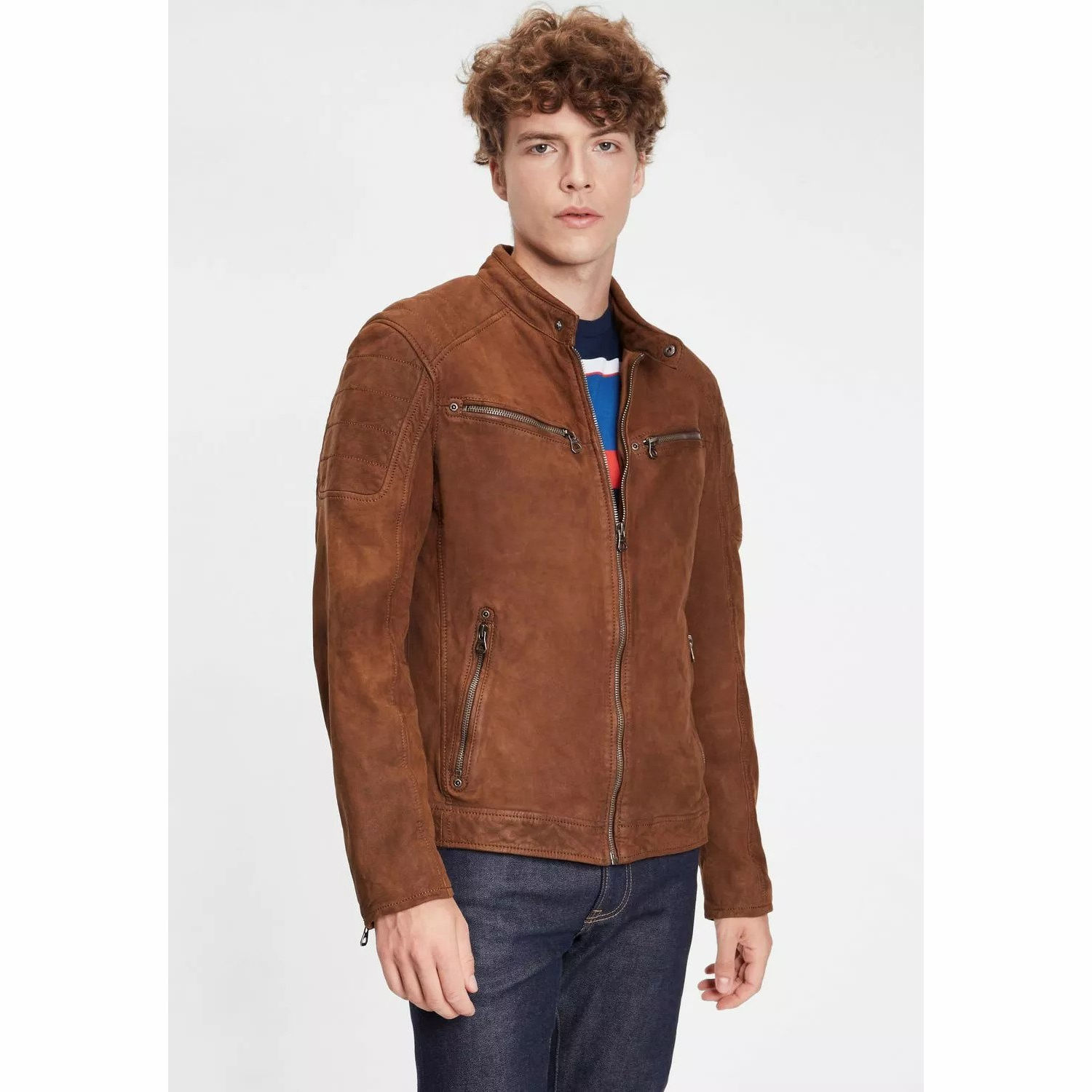 Geaca de Piele Barbati Gipsy Coniac GMDelgany LNUV – IMBRACAMINTE