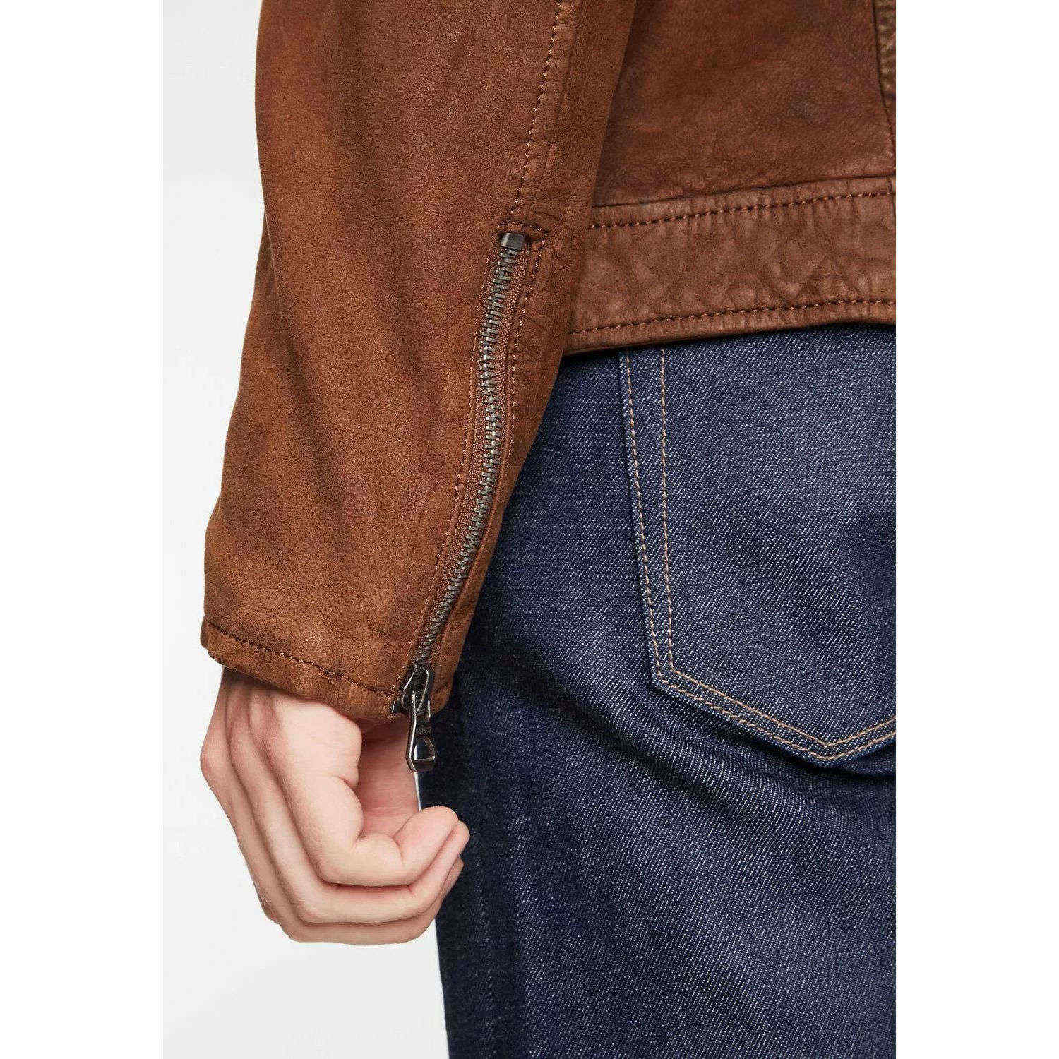 Geaca de Piele Barbati Gipsy Coniac GMDelgany LNUV – IMBRACAMINTE