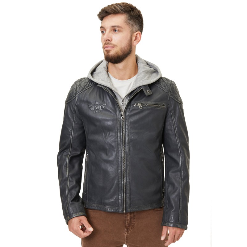 Geaca de Piele Barbati Gipsy Negru Vintage GMDerril – IMBRACAMINTE