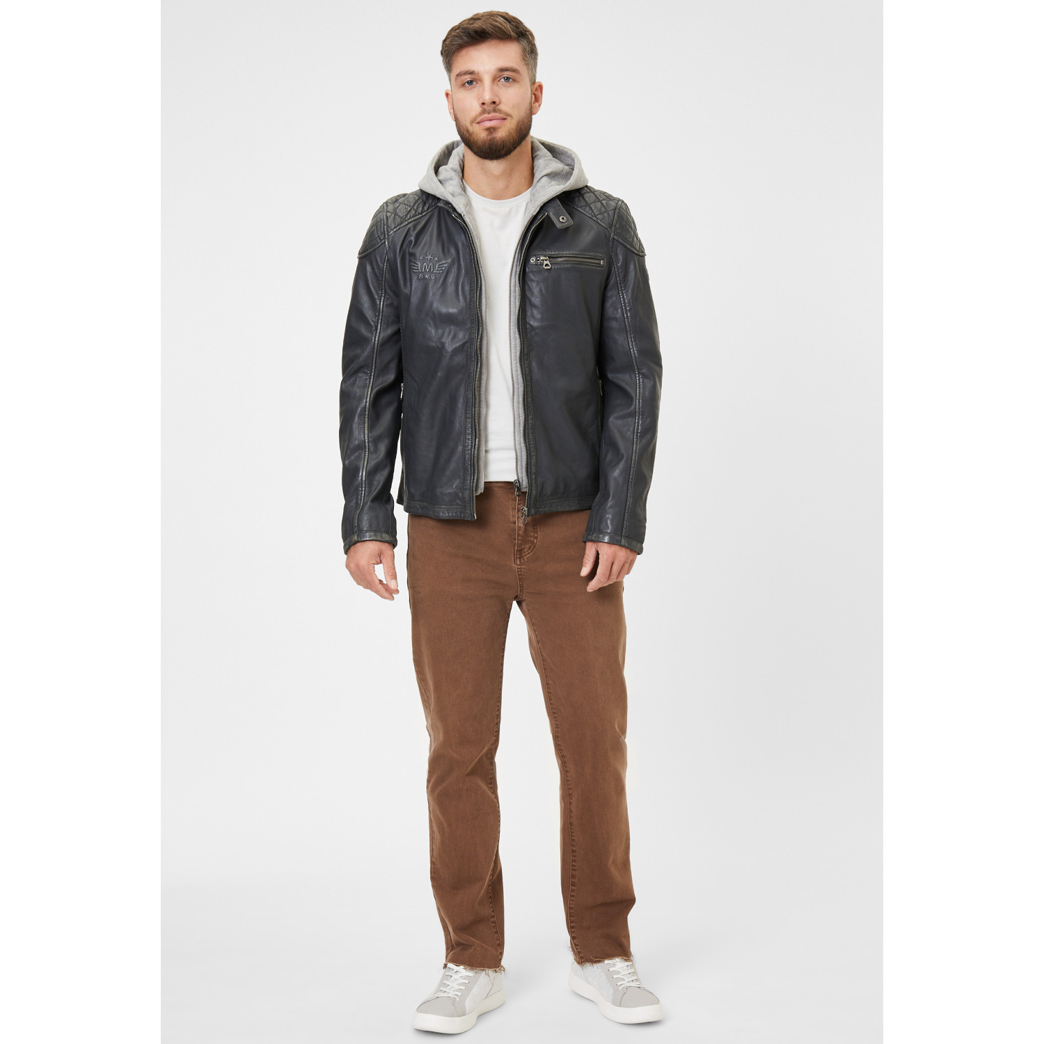 Geaca de Piele Barbati Gipsy Negru Vintage GMDerril – Black Friday