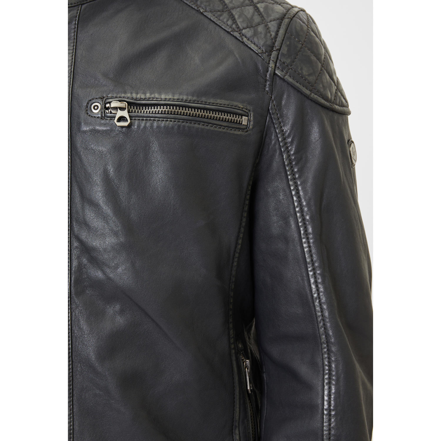 Geaca de Piele Barbati Gipsy Negru Vintage GMDerril – IMBRACAMINTE