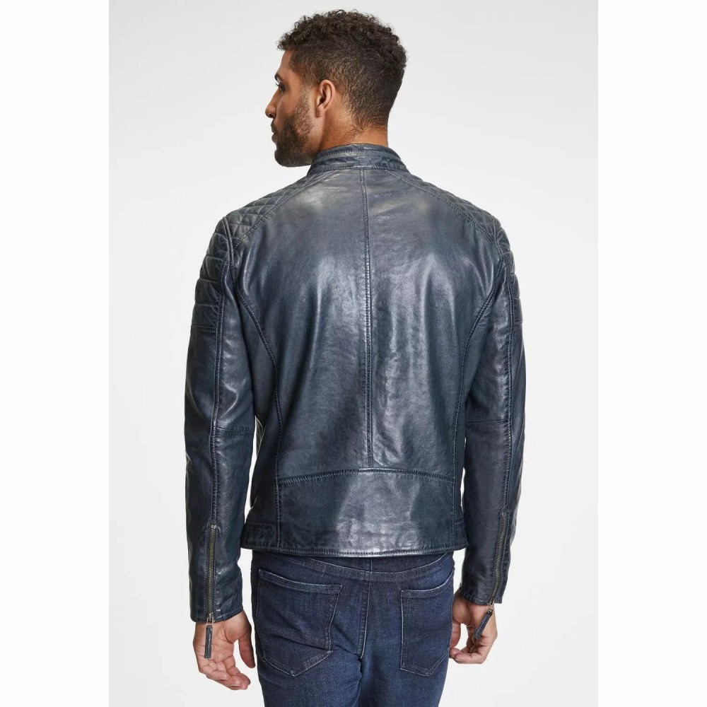 Geaca de Piele Barbati Gipsy Bleumarin GMDonnie LAKEV Geaca de Piele Barbati Gipsy Bleumarin GMDonnie LAKEV - readytowear.ro