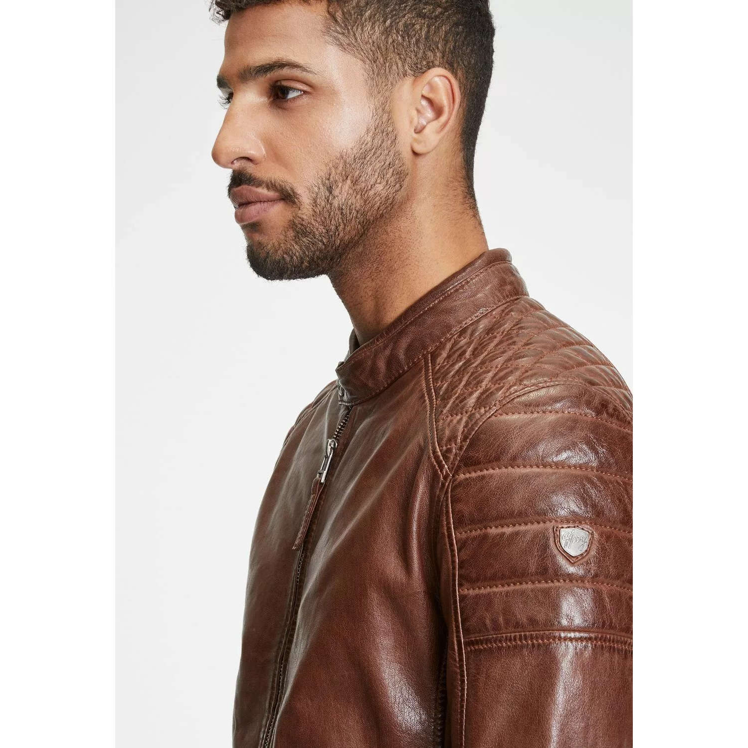 Geaca de Piele Barbati Gipsy Coniac Inchis GMDonnie – IMBRACAMINTE