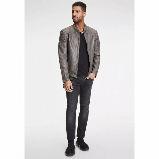 Geaca de Piele Barbati Gipsy Gri GMDonnie Geaca de Piele Barbati Gipsy Gri GMDonnie
