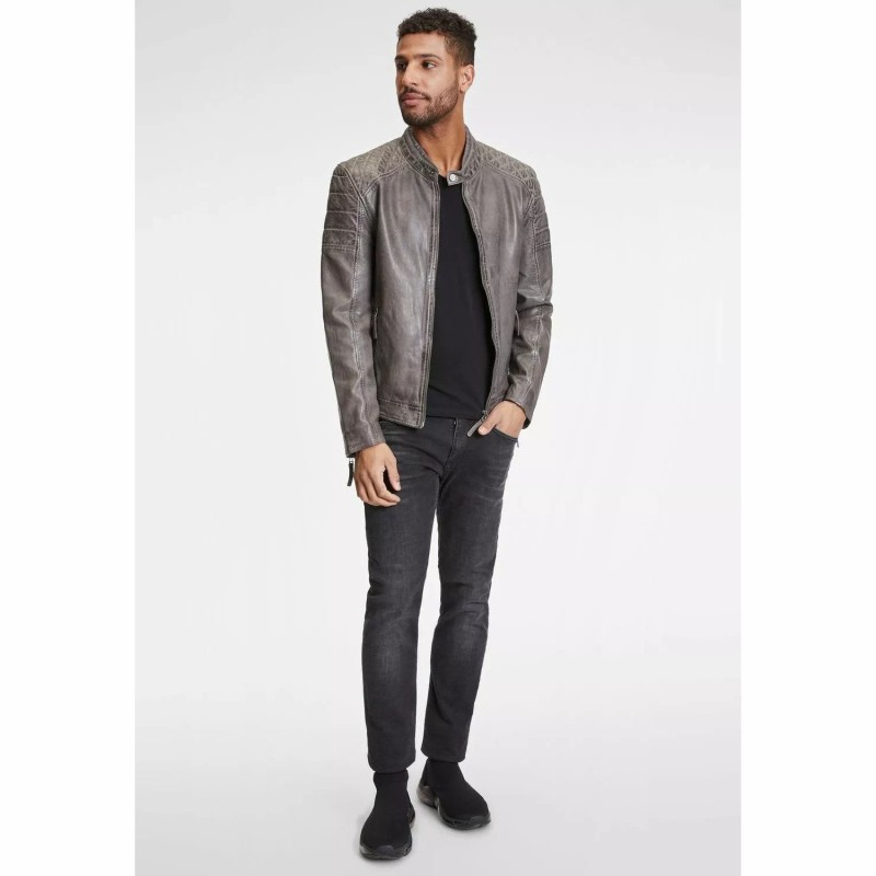 Geaca de Piele Barbati Gipsy Gri GMDonnie – Black Friday Geaca de Piele Barbati Gipsy Gri GMDonnie – Black Friday