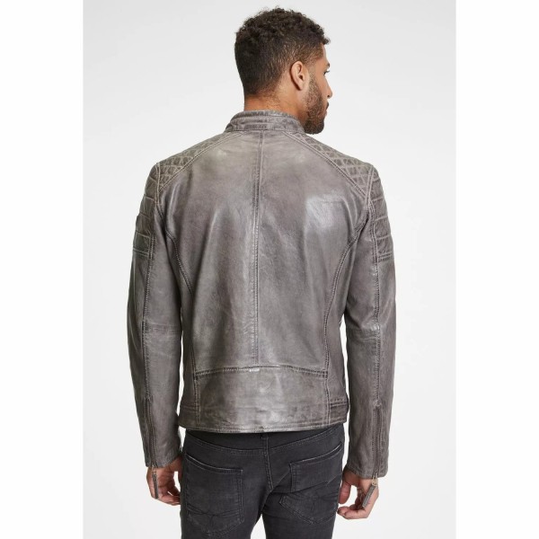Geaca de Piele Barbati Gipsy Gri GMDonnie – Black Friday — fotografia 3