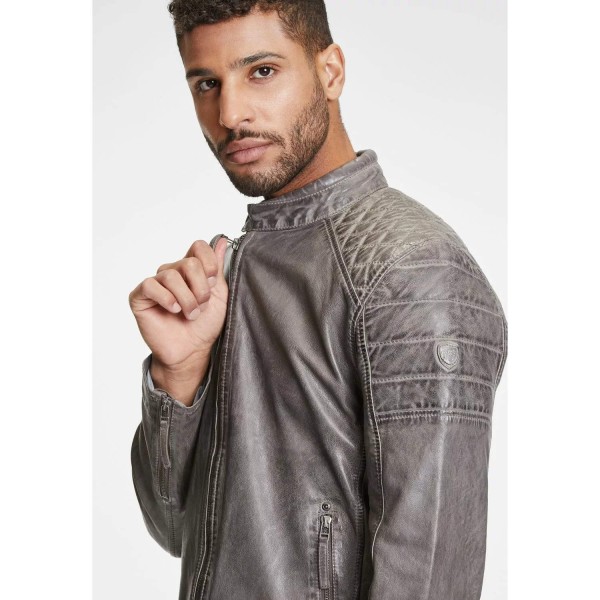 Geaca de Piele Barbati Gipsy Gri GMDonnie – Black Friday — fotografia 4