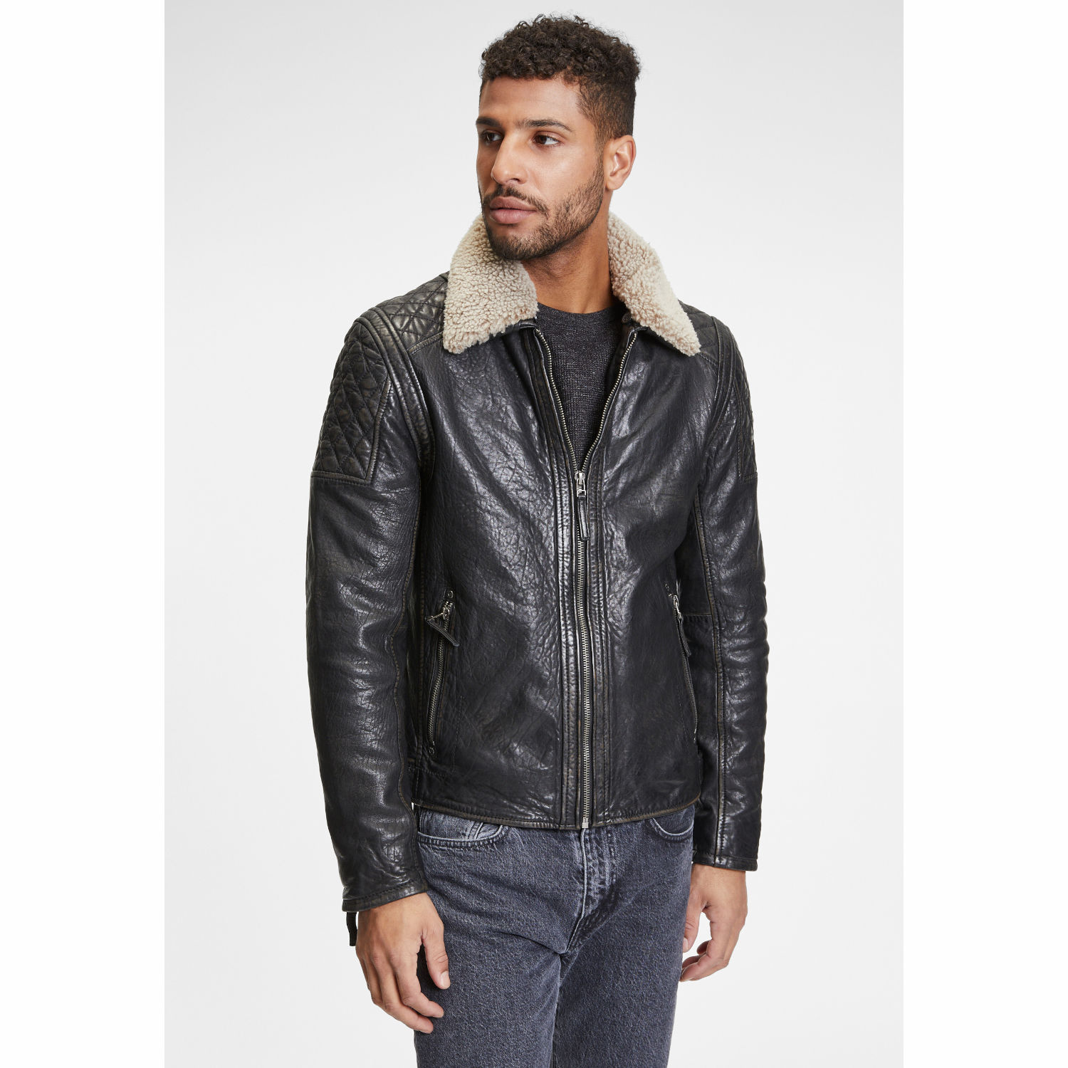 Geaca de Piele Barbati Gipsy Negru Antic GMDrylo LAROV W – IMBRACAMINTE