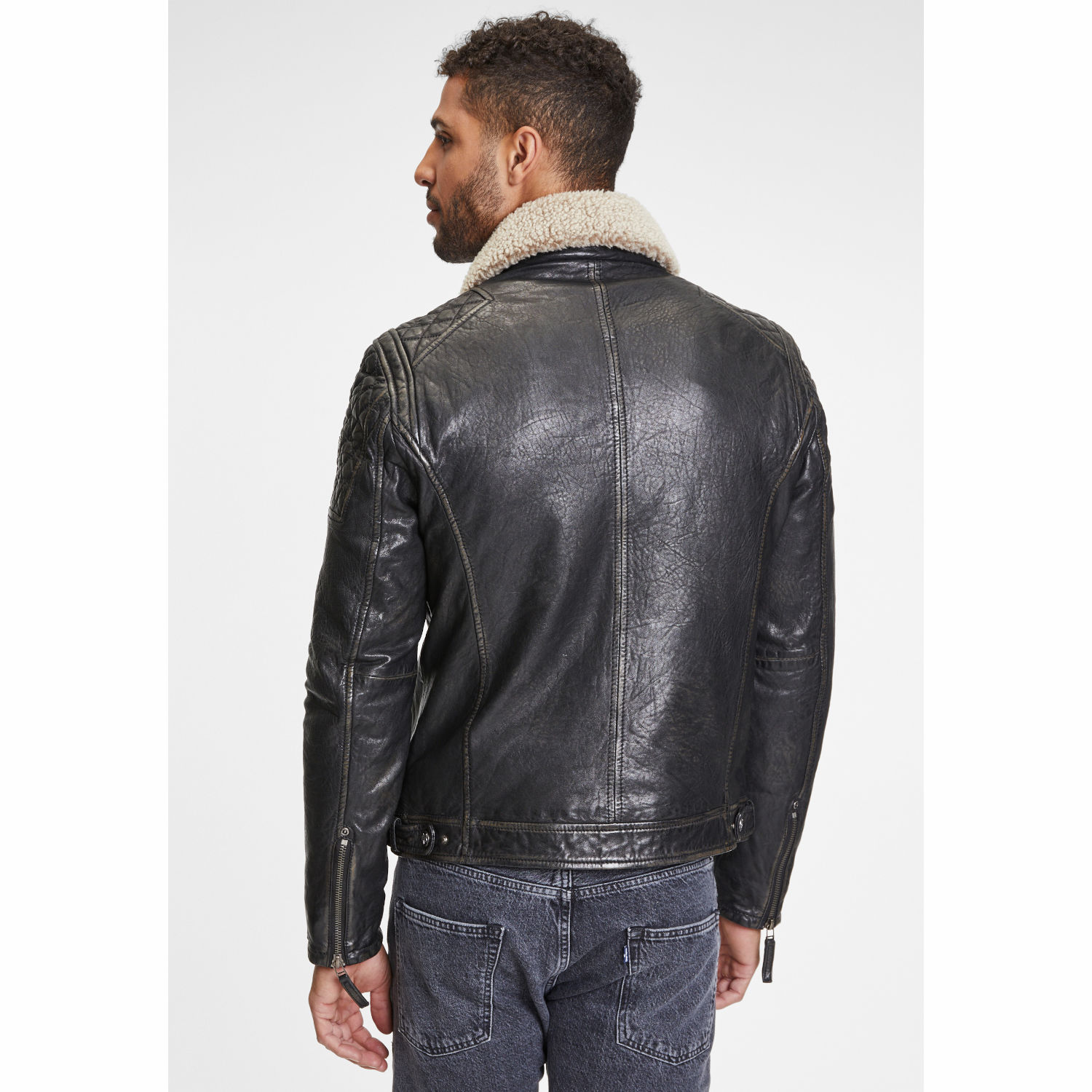 Geaca de Piele Barbati Gipsy Negru Antic GMDrylo LAROV W – IMBRACAMINTE