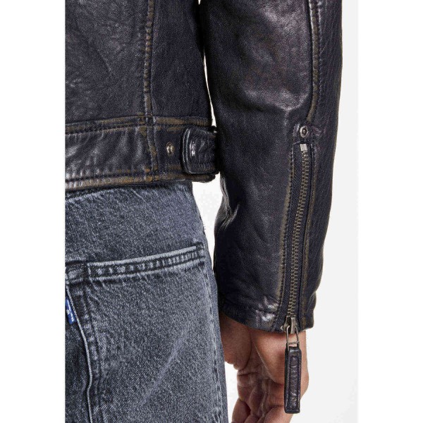 Geaca de Piele Barbati Gipsy Negru Antic GMDrylo LAROV W – IMBRACAMINTE — fotografia 7