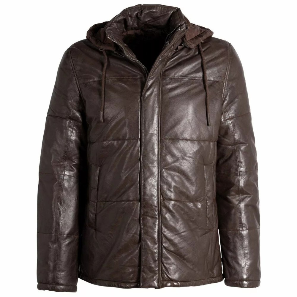 Geaca de Iarna din Piele Barbati Gipsy Maro Inchis GMDule Geaca de Iarna din Piele Barbati Gipsy Maro Inchis GMDule - readytowear.ro
