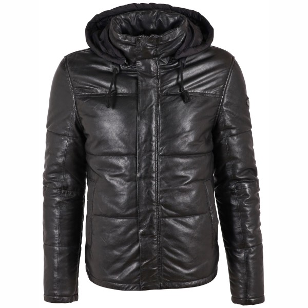 Geaca de Iarna din Piele Barbati Gipsy Neagra GMDule – IMBRACAMINTE — fotografia 1
