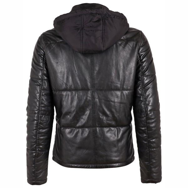 Geaca de Iarna din Piele Barbati Gipsy Neagra GMDule – IMBRACAMINTE — fotografia 2