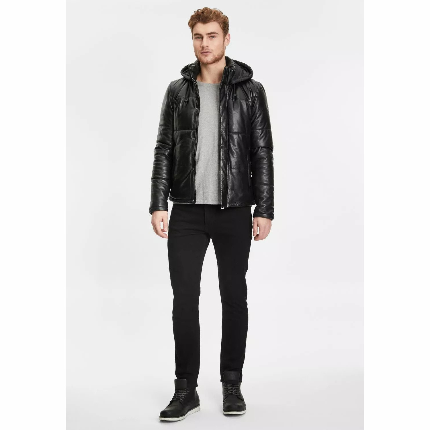 Geaca de Iarna din Piele Barbati Gipsy Neagra GMDule – Black Friday