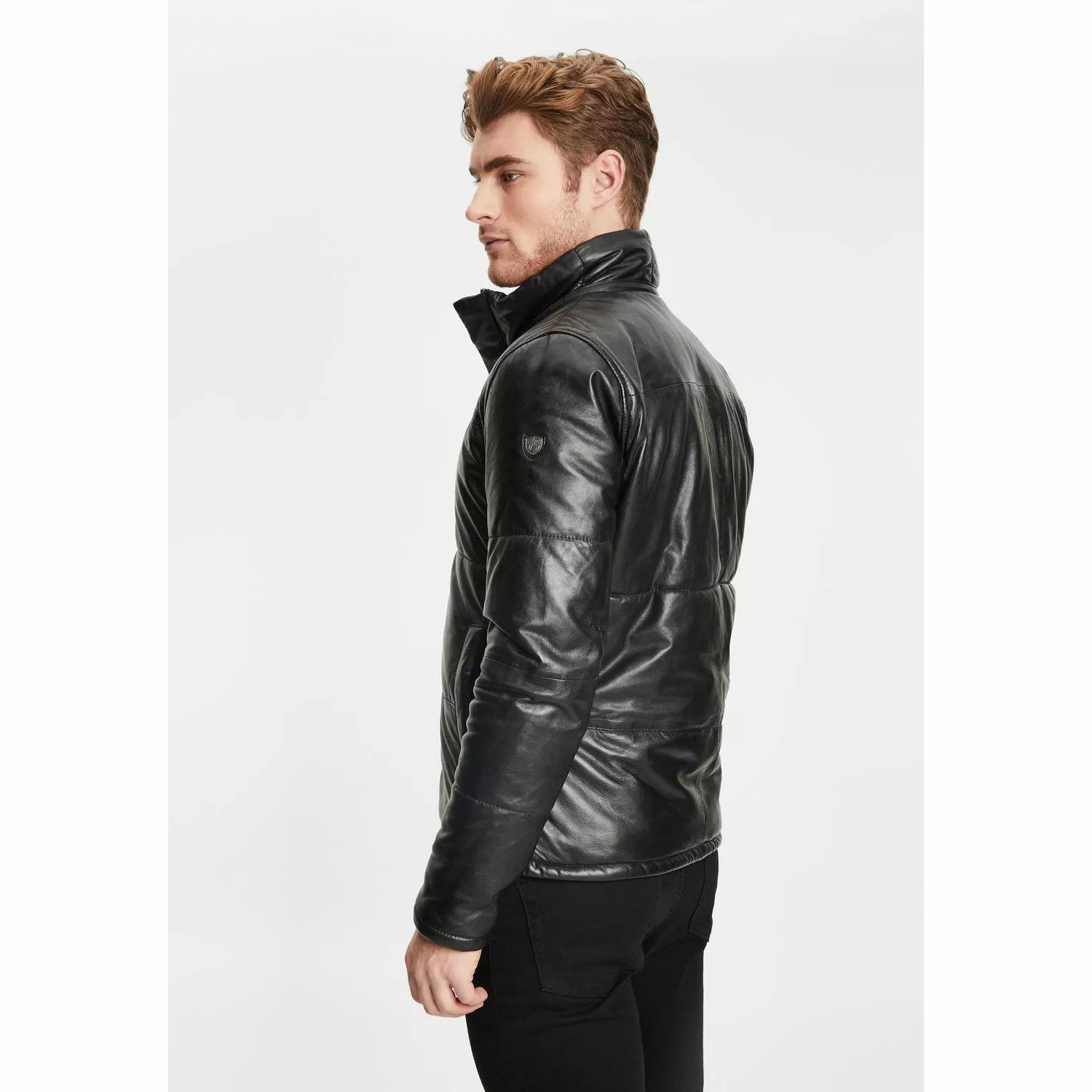 Geaca de Iarna din Piele Barbati Gipsy Neagra GMDule – Black Friday