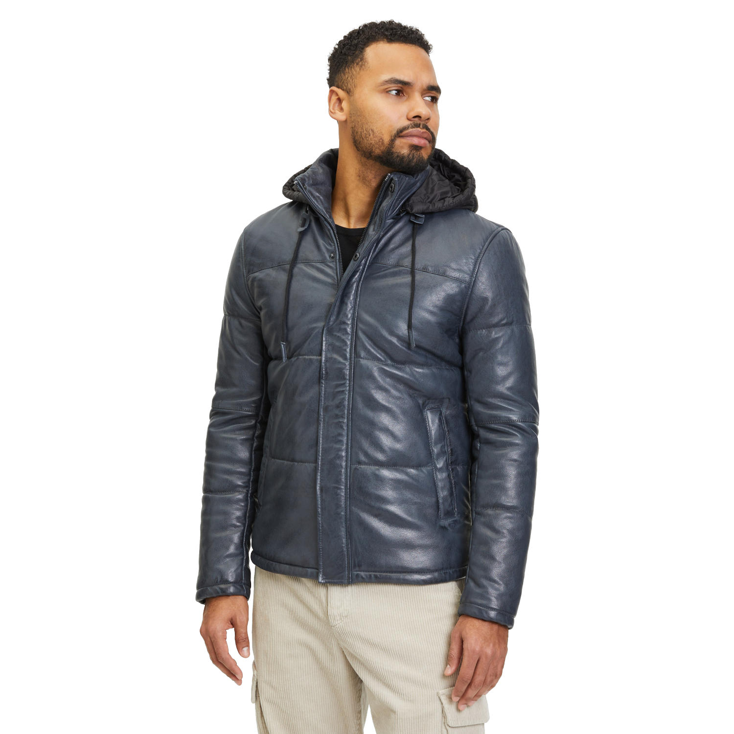 Geaca de Iarna din Piele Barbati Gipsy Bleumarin GMDule – IMBRACAMINTE