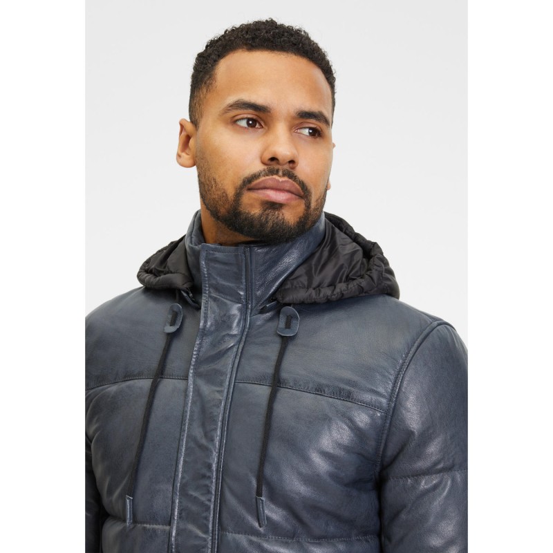 Geaca de Iarna din Piele Barbati Gipsy Bleumarin GMDule – Black Friday