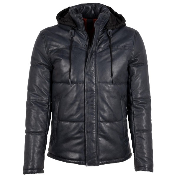 Geaca de Iarna din Piele Barbati Gipsy Bleumarin GMDule – Black Friday — fotografia 3