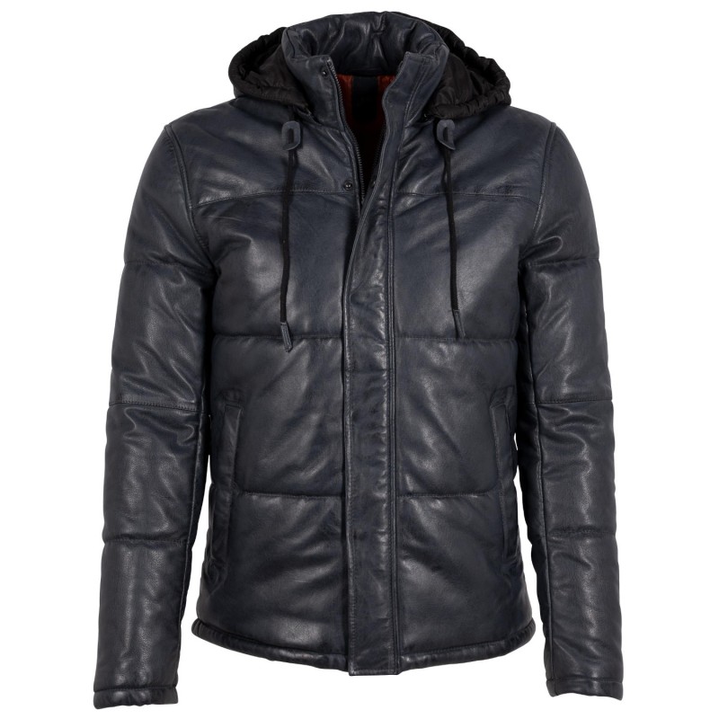 Geaca de Iarna din Piele Barbati Gipsy Bleumarin GMDule – IMBRACAMINTE