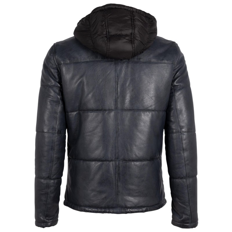 Geaca de Iarna din Piele Barbati Gipsy Bleumarin GMDule – IMBRACAMINTE