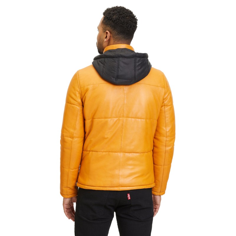 Geaca de Iarna din Piele Barbati Gipsy Galben Mustar GMDule – IMBRACAMINTE