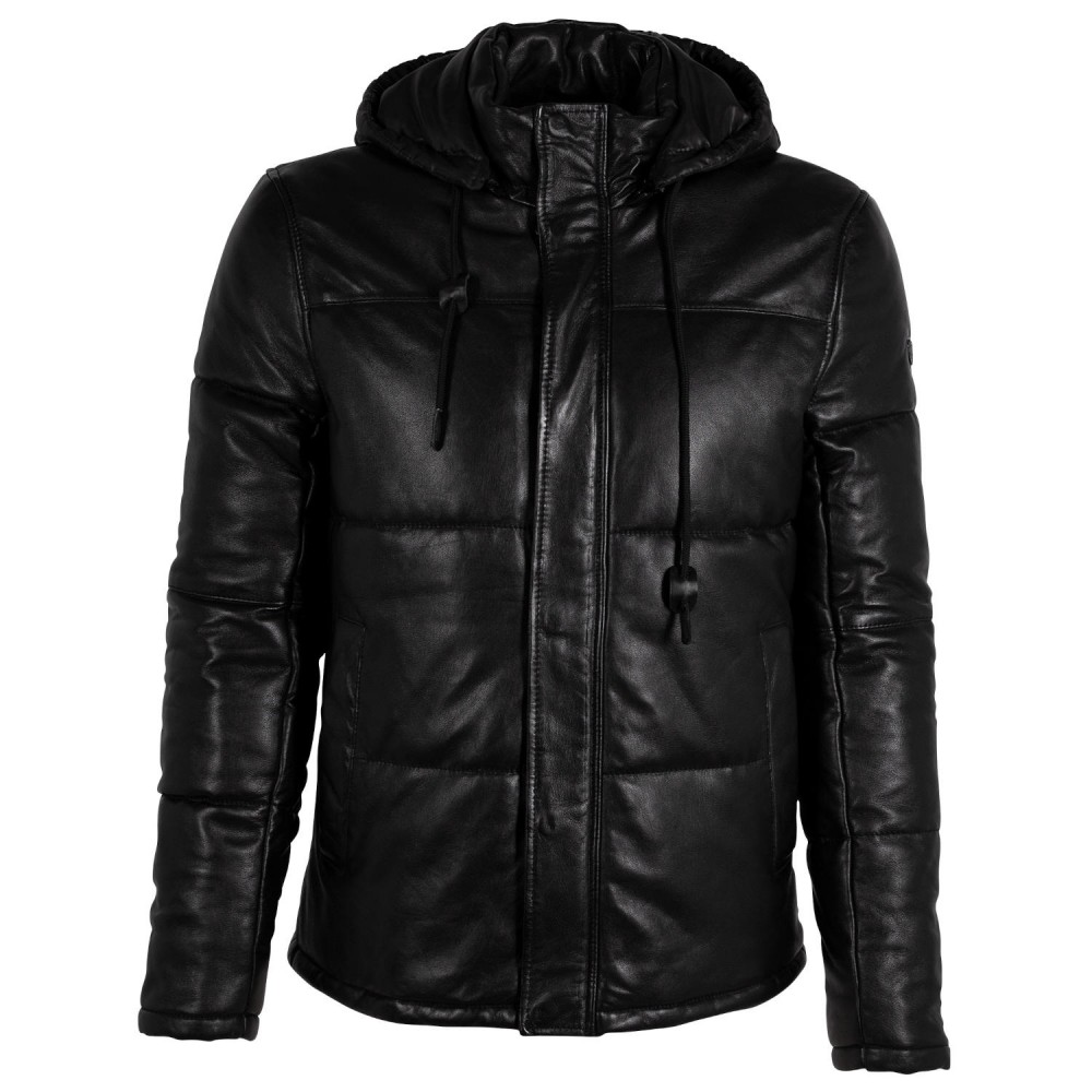 Geaca de Iarna din Piele Barbati Gipsy Neagra GMDule - readytowear