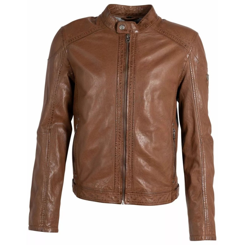 Geaca de Piele Barbati Gipsy Coniac GMDuuk LAGAV - readytowear.ro