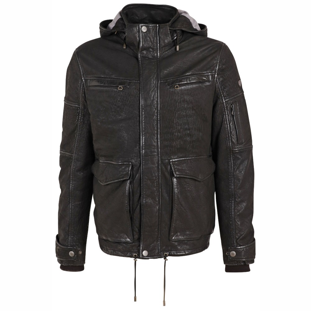 Geaca de Iarna din Piele Barbati Gipsy Neagra GMElyas Geaca de Iarna din Piele Barbati Gipsy Neagra GMElyas - readytowear.ro