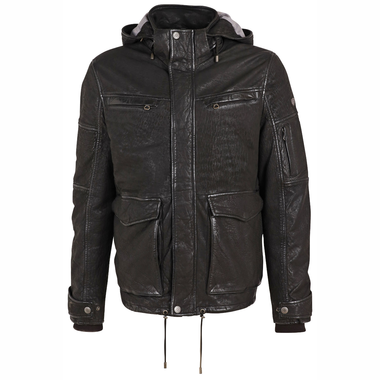 Geaca de Iarna din Piele Barbati Gipsy Neagra GMElyas – IMBRACAMINTE