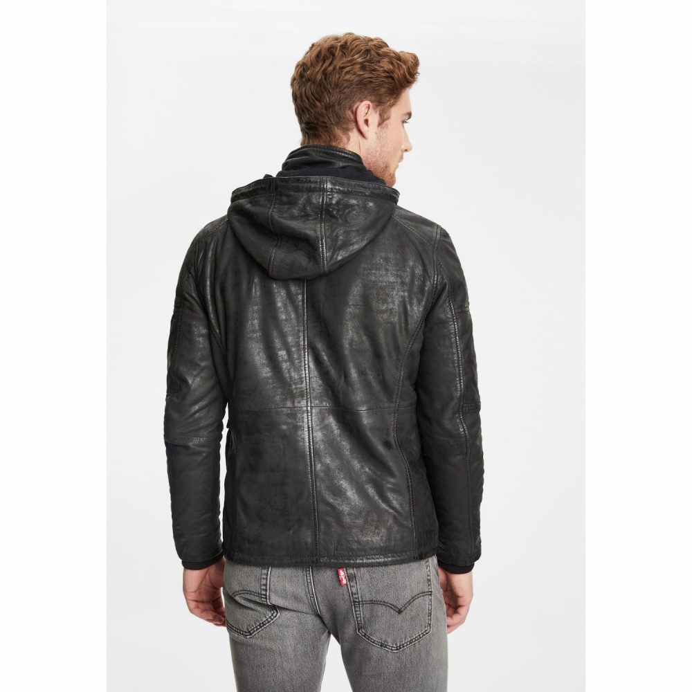 Geaca de Iarna din Piele Barbati Gipsy Neagra GMElyas Geaca de Iarna din Piele Barbati Gipsy Neagra GMElyas - readytowear.ro