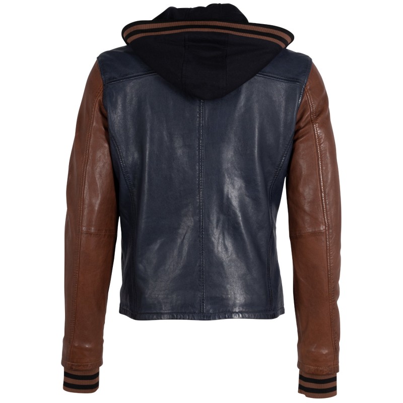 Geaca de Piele Barbati Gipsy Bleumarin/Maro GMEnver – Black Friday