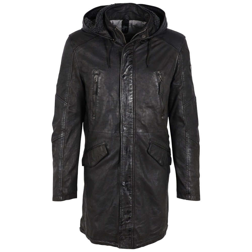 Geaca Lunga de Piele Barbati Gipsy Neagra GMEsmond Geaca Lunga de Piele Barbati Gipsy Neagra GMEsmond - readytowear.ro
