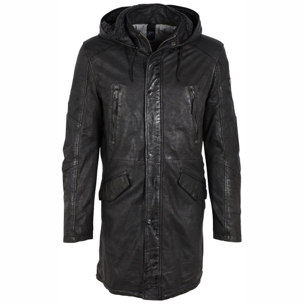 Geaca Lunga de Piele Barbati Gipsy Neagra GMEsmond – Black Friday — fotografia 1