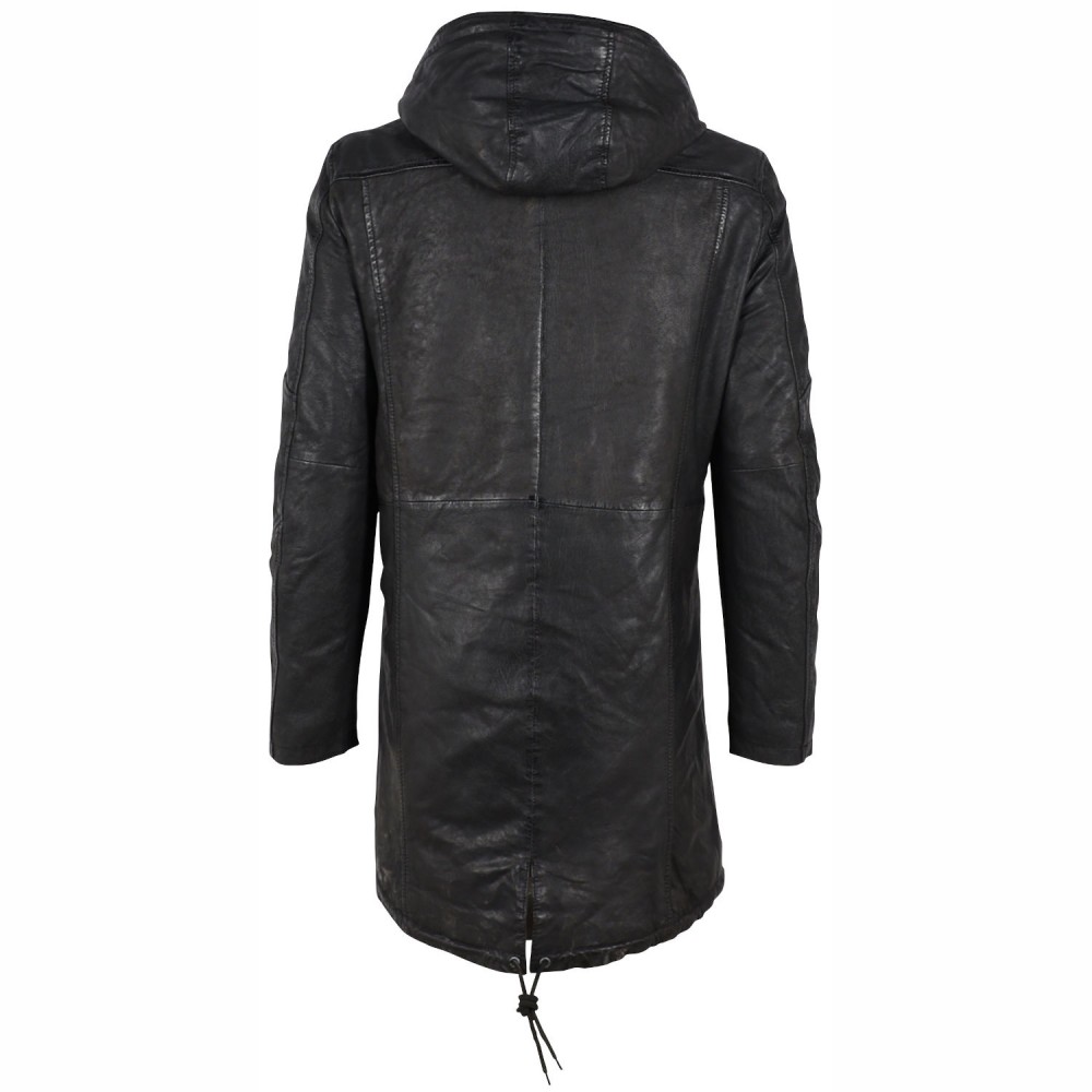Geaca Lunga de Piele Barbati Gipsy Neagra GMEsmond Geaca Lunga de Piele Barbati Gipsy Neagra GMEsmond - readytowear.ro