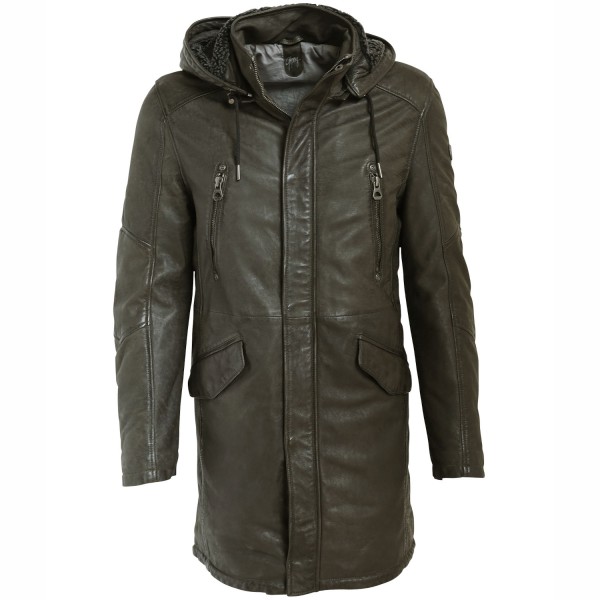 Geaca Lunga de Piele Barbati Gipsy Olive GMEsmond LCOUNTV W – Black Friday — fotografia 1