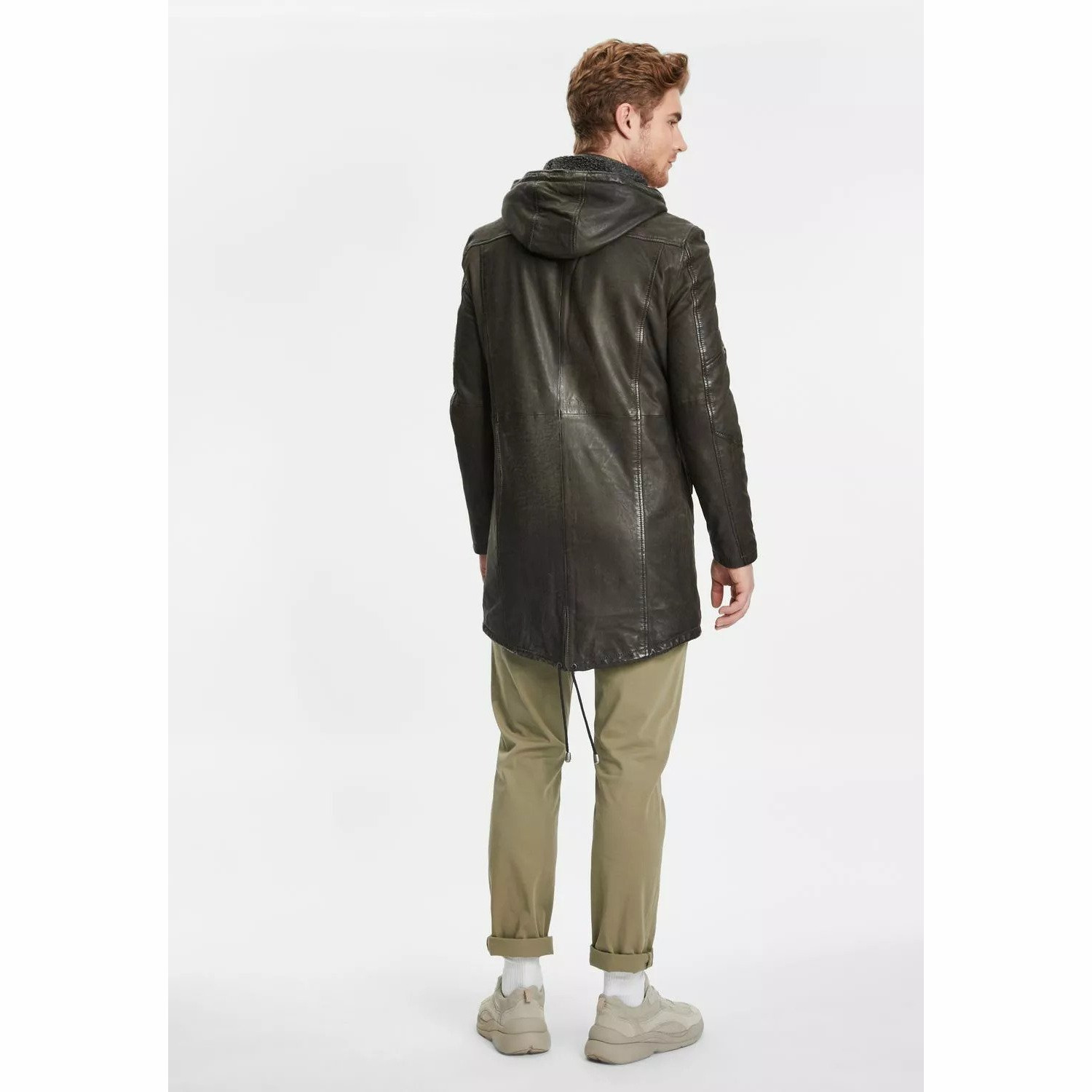 Geaca Lunga de Piele Barbati Gipsy Olive GMEsmond LCOUNTV W – Black Friday