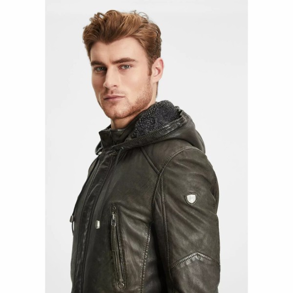 Geaca Lunga de Piele Barbati Gipsy Olive GMEsmond LCOUNTV W – Black Friday — fotografia 6
