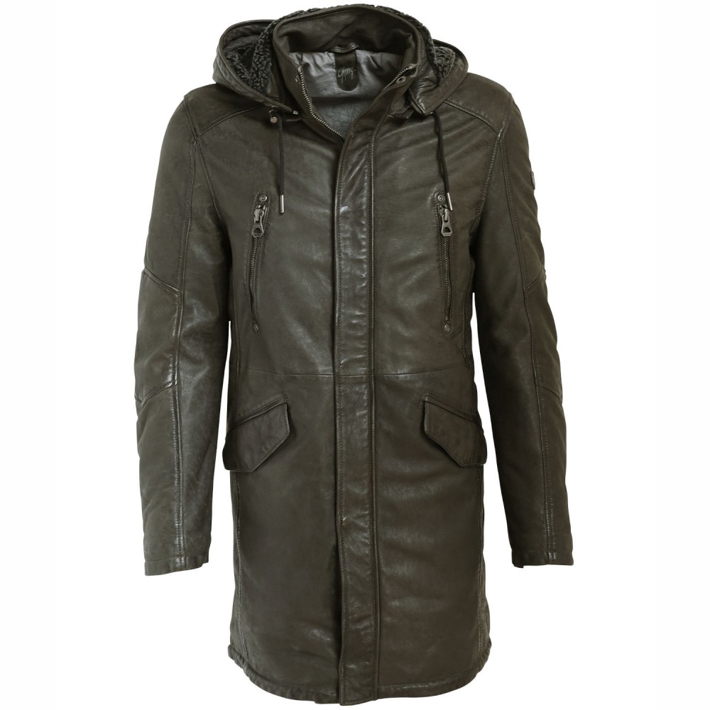 Geaca Lunga de Piele Barbati Gipsy Olive GMEsmond LCOUNTV W Geaca Lunga de Piele Barbati Gipsy Olive GMEsmond LCOUNTV W - readytowear