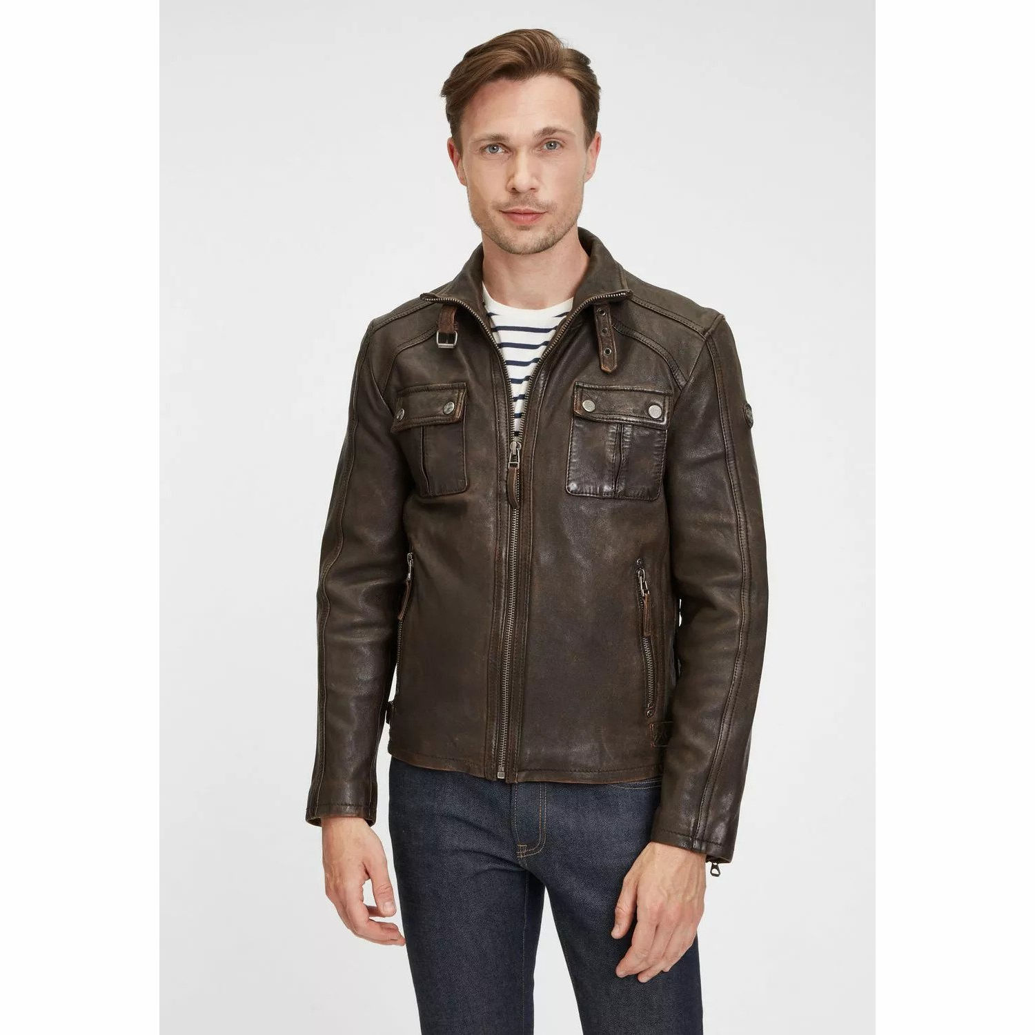 Geaca de Piele Barbati Gipsy Maro Vintage GMFendro SF LANTV – IMBRACAMINTE