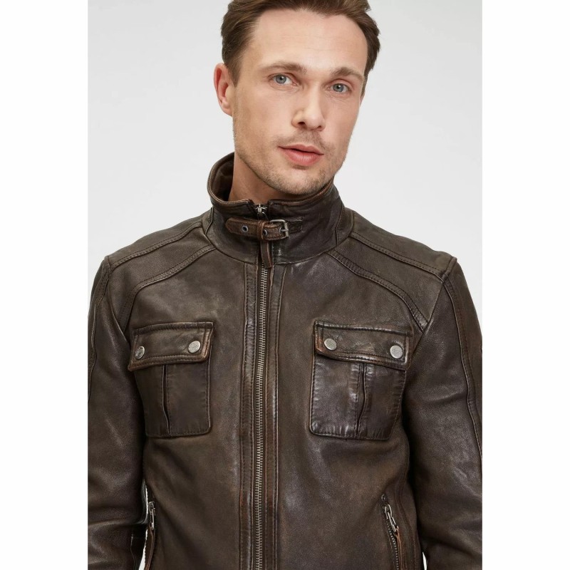 Geaca de Piele Barbati Gipsy Maro Vintage GMFendro SF LANTV – IMBRACAMINTE