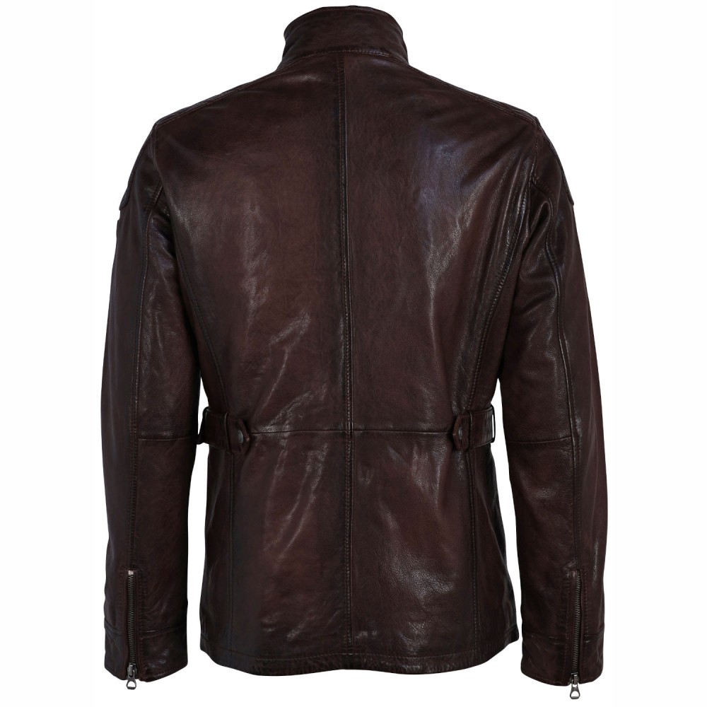 Geaca Lunga de Piele Barbati Gipsy Maro Inchis GMForth LATIMV Geaca Lunga de Piele Barbati Gipsy Maro Inchis GMForth LATIMV - readytowear.ro