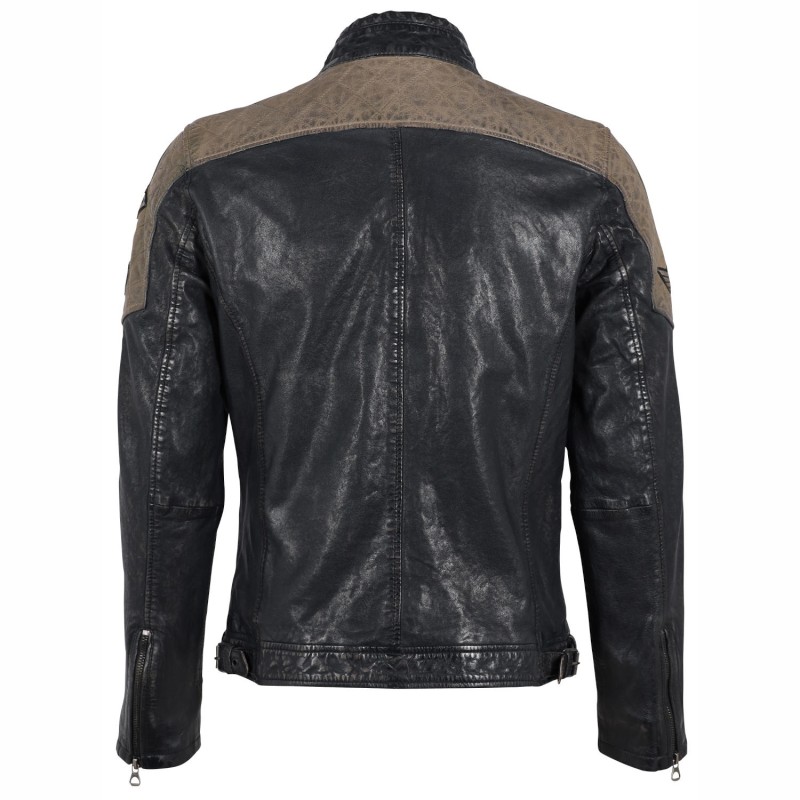 Geaca de Piele Barbati Gipsy Antracit/Verde GMGiel SF LAFOV – IMBRACAMINTE