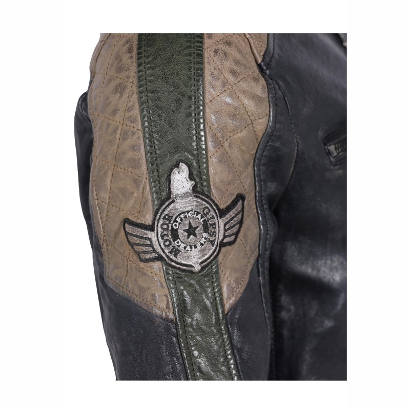 Geaca de Piele Barbati Gipsy Antracit/Verde GMGiel SF LAFOV – IMBRACAMINTE