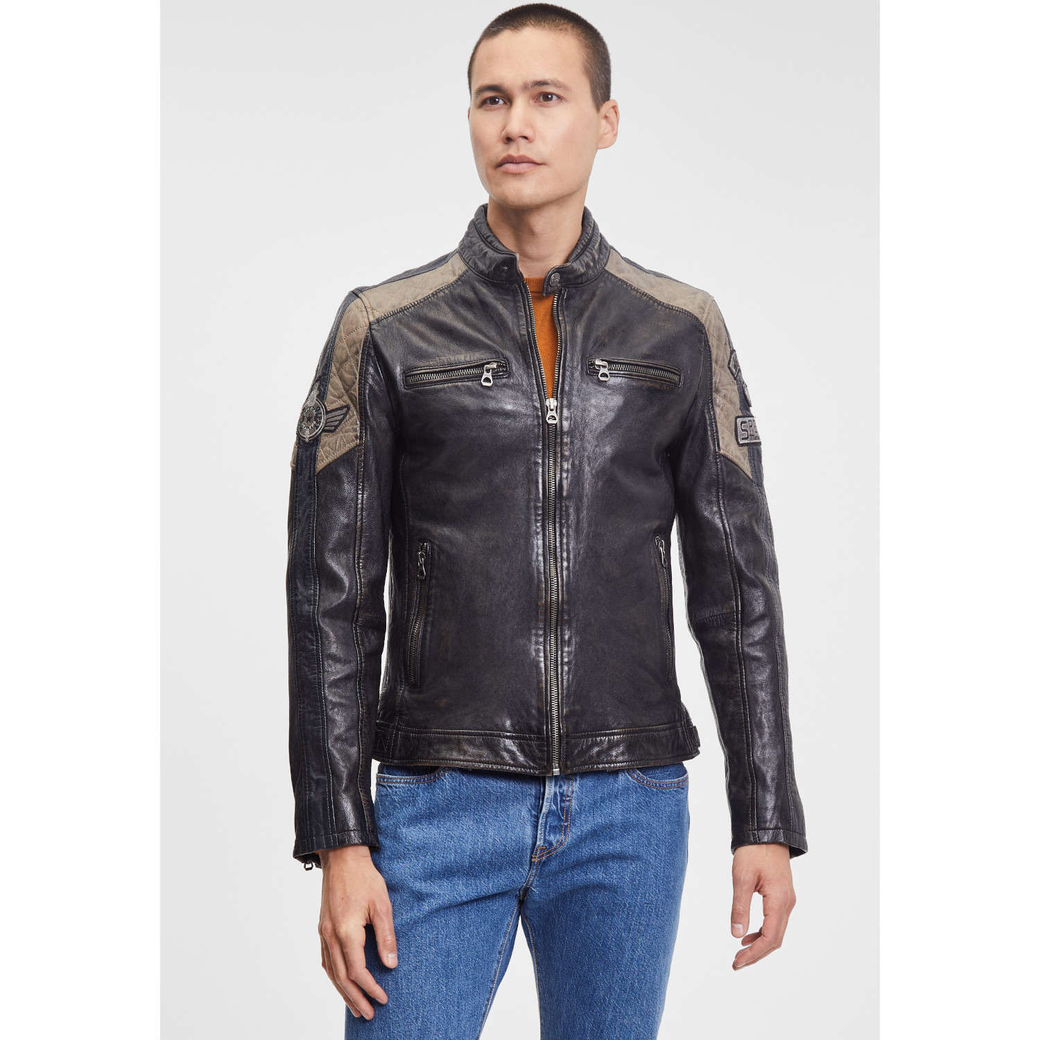 Geaca de Piele Barbati Gipsy Neagra GMGiel – Black Friday