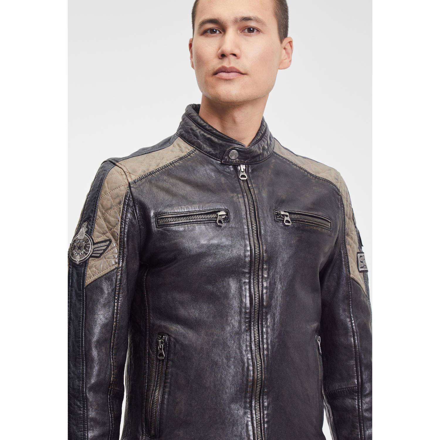 Geaca de Piele Barbati Gipsy Neagra GMGiel – Black Friday